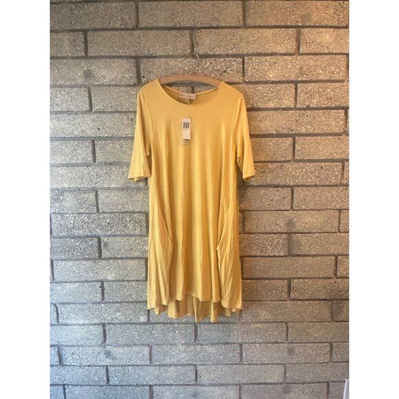 Philosophy Dresses Golden Lotus Yellow Tunic Dress With Pockets M - Picture 1 of 7